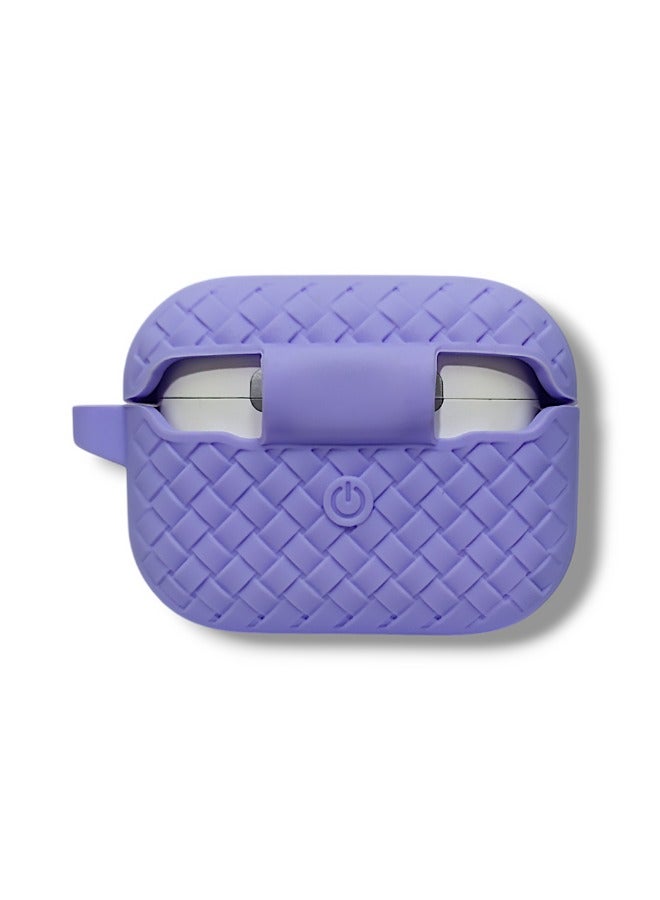 AirPods Pro 2 Silicone Case with Stylish Ribbed Design - Light Purple  - Image 4
