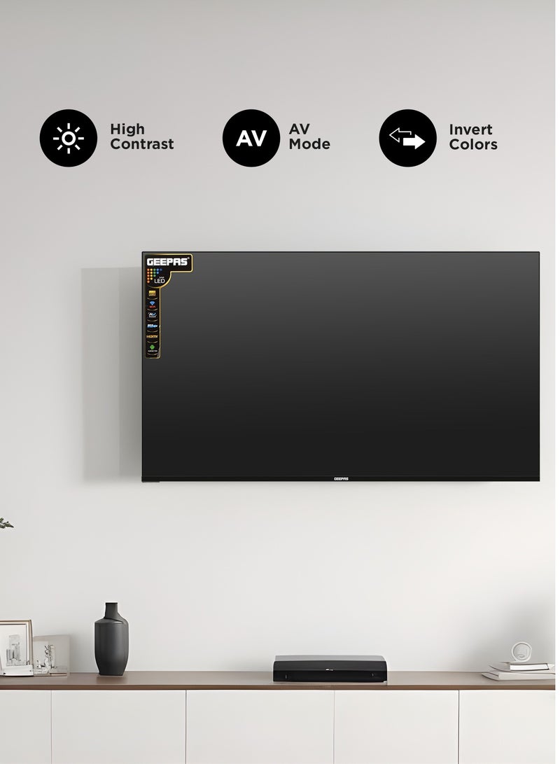 جيباس تلفزيون LED ذكي نحيف عالي الدقة مقاس 43 بوصة بدون إطار مع جهاز تحكم عن بعد | منافذ HDMI وUSB، ومقبس سماعة الرأس، وWi-Fi، ونظام Android 14.0، ووضع AV | YouTube، وNetflix | صوت HQ |GLED4324SFHD أسود - Image 4