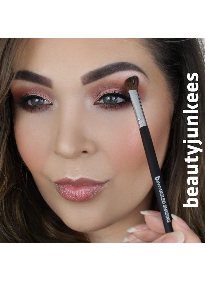 Beauty Junkees Angled Eyeshadow Brush Eyeshadow Blending Brushbeauty Junkees Pro Angled Shading Eye Shadow Brush For Brow Bone Highlighter Concealer Crease Inner Eyes Corner Nose Contour Makeup  - Image 3
