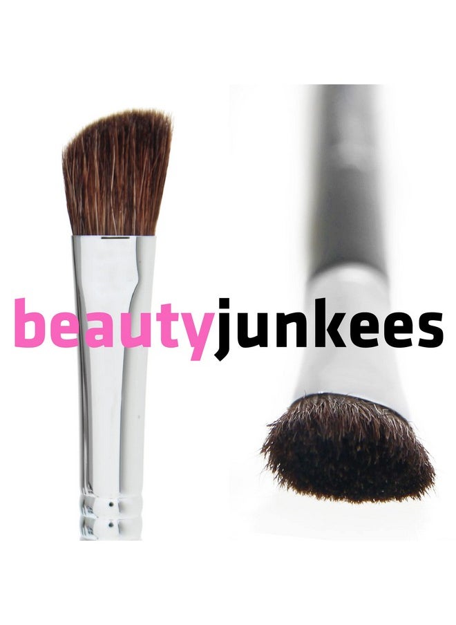 Beauty Junkees Angled Eyeshadow Brush Eyeshadow Blending Brushbeauty Junkees Pro Angled Shading Eye Shadow Brush For Brow Bone Highlighter Concealer Crease Inner Eyes Corner Nose Contour Makeup  - Image 5