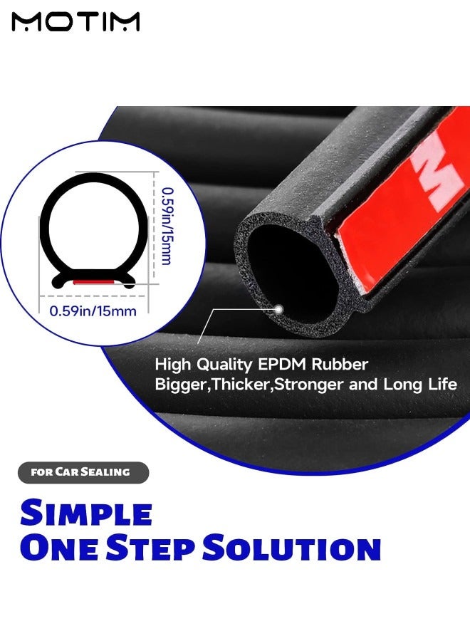 Motim 10M/32.8FT, D Shape Car Seal Strip, Car Door Weather Stripping, Flexible Self Adhesive Rubber Weatherstrip Seal Strip, Soundproof Waterproof Fit Most Car Truck SUV RV - Image 3