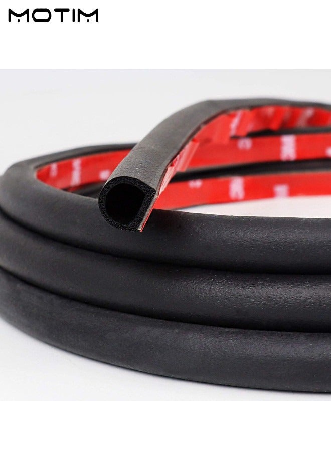 Motim 10M/32.8FT, D Shape Car Seal Strip, Car Door Weather Stripping, Flexible Self Adhesive Rubber Weatherstrip Seal Strip, Soundproof Waterproof Fit Most Car Truck SUV RV - Image 4