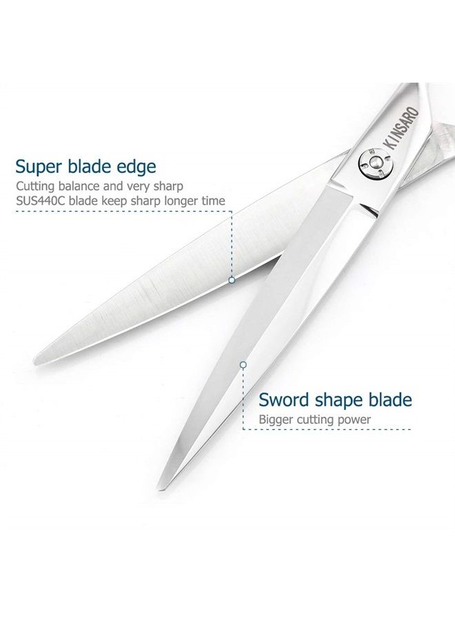 KINSARO Barber Scissors 7" Professional Sliding Hair Scissors Willow Shape Sliding Hair Shears Professional Sliding Haircut Shears Razor Edge 440c Barber Shears KINSARO - Image 4