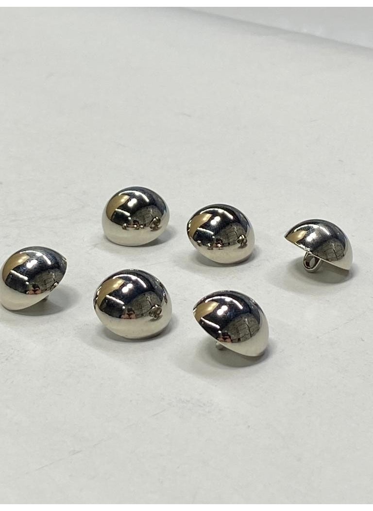 Karan Tuhafiye - Karan Haberdashery Jacket Trench Coat Button Domed Special Coating Silver 6 Piece Set 1.8 cm - Image 1