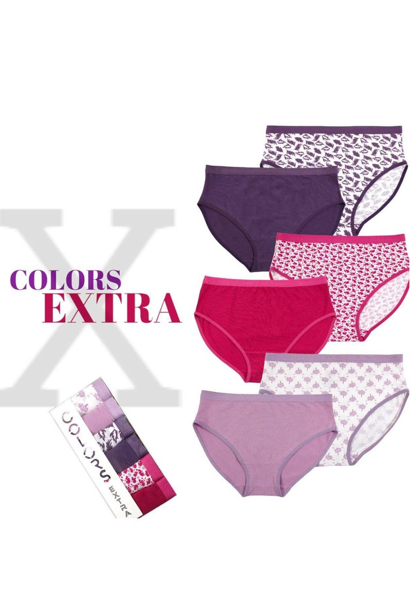 Colors Women's Cotton Hipster Brief Panties Underwear, Multi-Pattern Pack of 12, Assorted Colours - Image 2