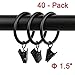 Lansian Lansian 40pcs Rustproof Drapery Matte Stainless Steel Metal Curtain Rings with Clips 1.5 inch Drapery Rings, Vintage  - Image 2