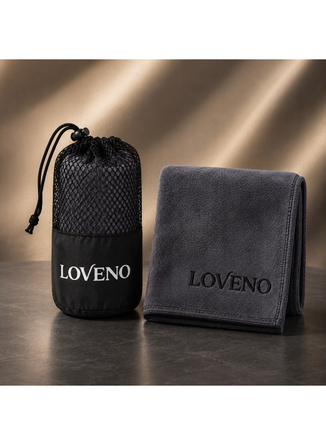 Loveno Face Towel, Sports Microfiber, High Absorbency, Gray Color – Ideal for Gym, Travel, Camping & Home, Quick-Drying and Soft on Skin - Image 3