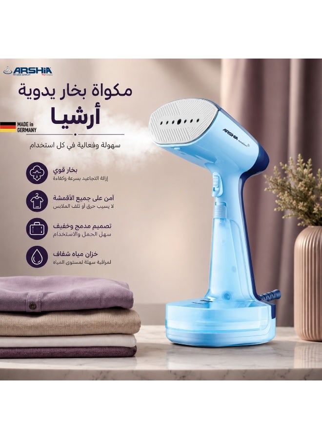 Arshia Portable Garment Steamer – Blue – Easy to Carry and Use - Image 2