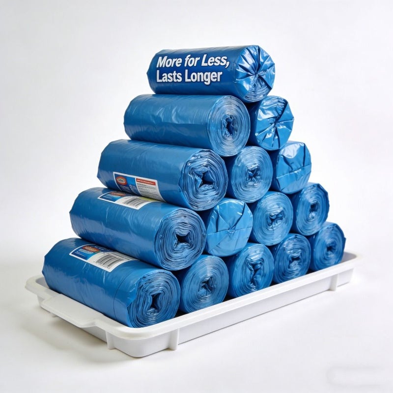 Blue 100 Pack Heavy Duty Thickened Trash Bags Leak Proof for Kitchen Office - Image 4