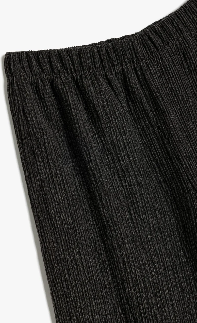 كوتون Wide Leg Trousers with Elastic Waist