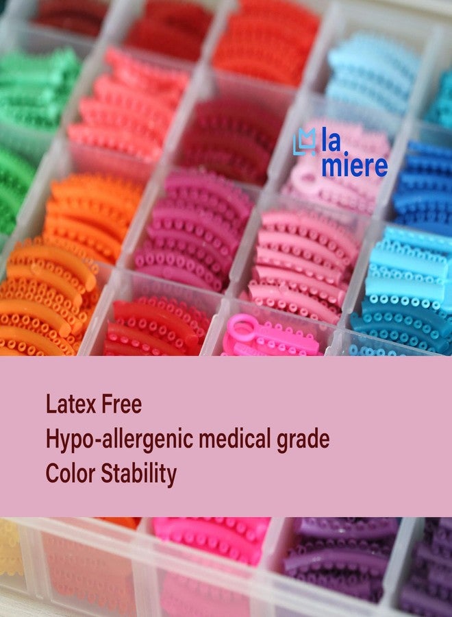 LA MIERE 1040 رباطًا تقويميًا للأسنان، أربطة مطاطية، حلقات مطاطية، أربطة مطاطية للتقويم، 26 رباطًا على كل رباط (ألوان متنوعة) - Image 4