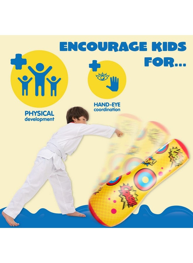 JOYIN عبوة 2 من كيس الضرب القابل للنفخ، 47 بوصة كيس ضرب للأطفال مع حركة الارتداد، كيس ضرب قابل للنفخ هدايا للأطفال - Image 3