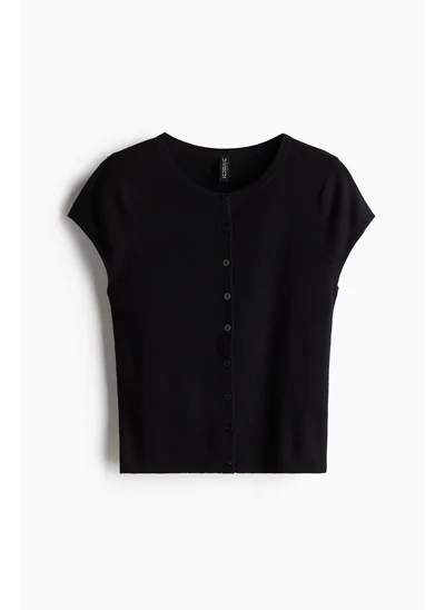 H&M Short-sleeved fine-knit cardigan