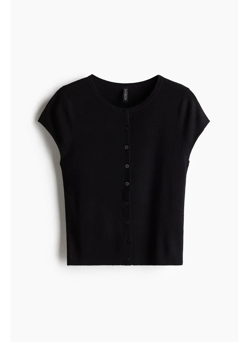H&M Short-sleeved fine-knit cardigan