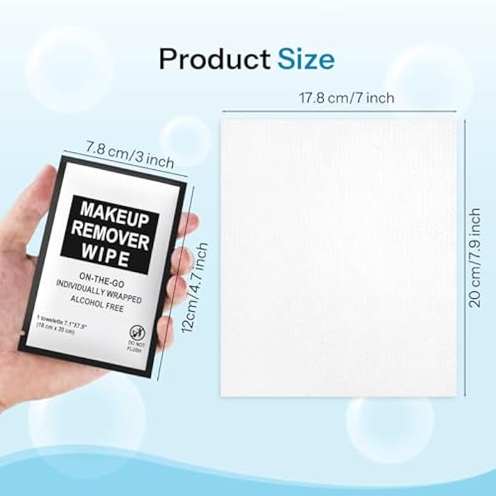 FAOEHN Makeup Remover Wipes Individually Wrapped Pack of 10,Avocado Scent 7x7.9 inch Black Travel Size Facial Cleansing Wipes Towelette for Face Cleansing,Skin Care,Hotel,Camping,Gym,Office - Image 4