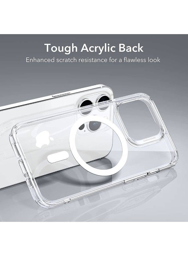 MaxGuard MG-C015-CL Magnetic Clear Case for iPhone 14 Pro | Slim Protective Back Cover | Shockproof Transparent Case | Wireless Charging Compatible | Clear - Image 2