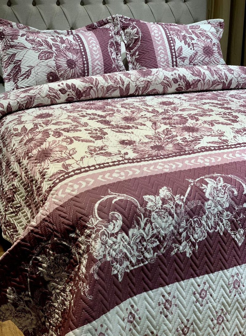 فاميلي بيد كوفرتة كابتونيه مشجر قطن 3 قطع مقاس 240×240 سم موديل 193 من فاميلي بد - Image 1