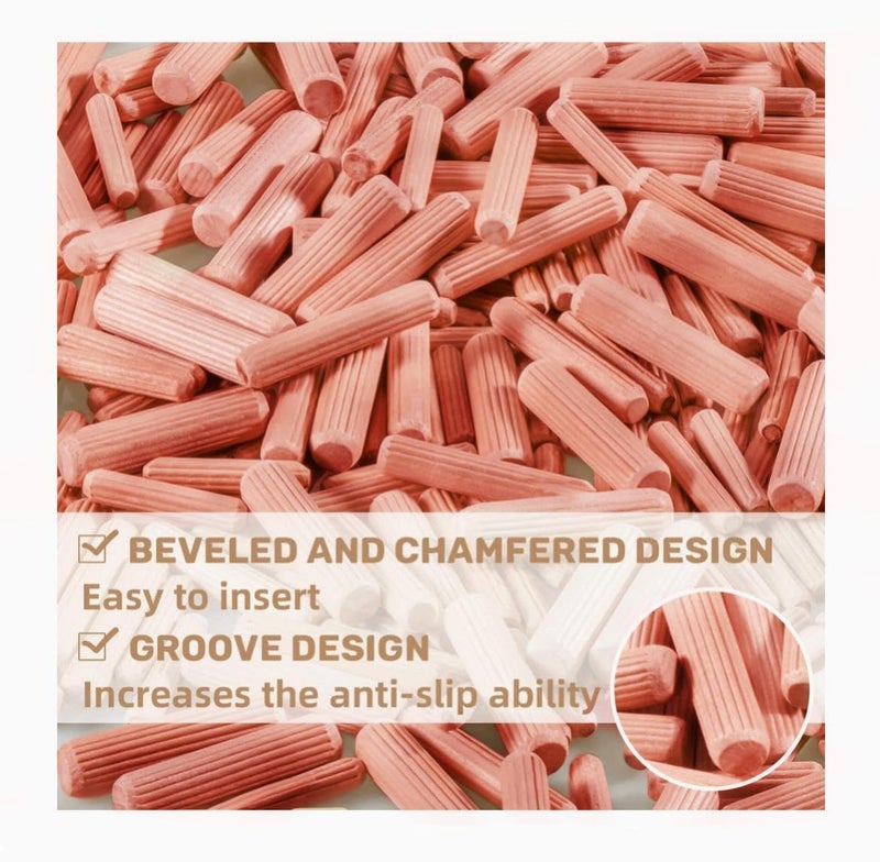 bloomax دبابيس دائرية خشبية ®. ملحقات ربط الأثاث. دبابيس مجوفة مزخرفة. مصنوعة من الخشب الصلب. (10 مم × 50 مم، عبوة من 500 قطعة) - Image 2