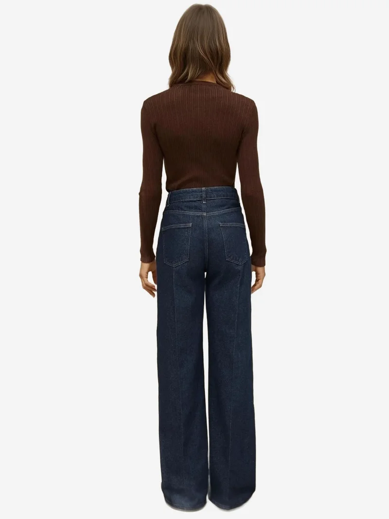 HICCUP Wide Leg Raw Denim Jeans