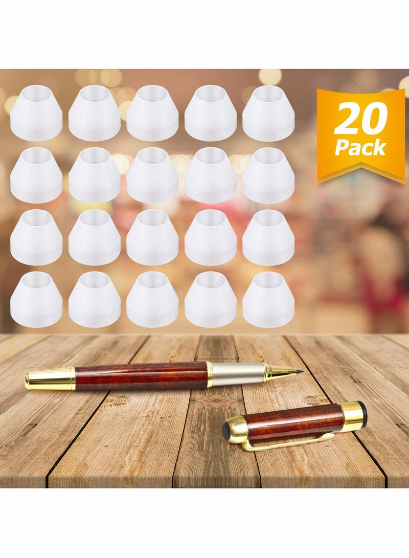 Excefore Pen Bushings White Pen Bushings Non Stick Durable Pen Bushings Synthetic Bushings for CA Finishing Pen Turning 20 Pieces - Image 3