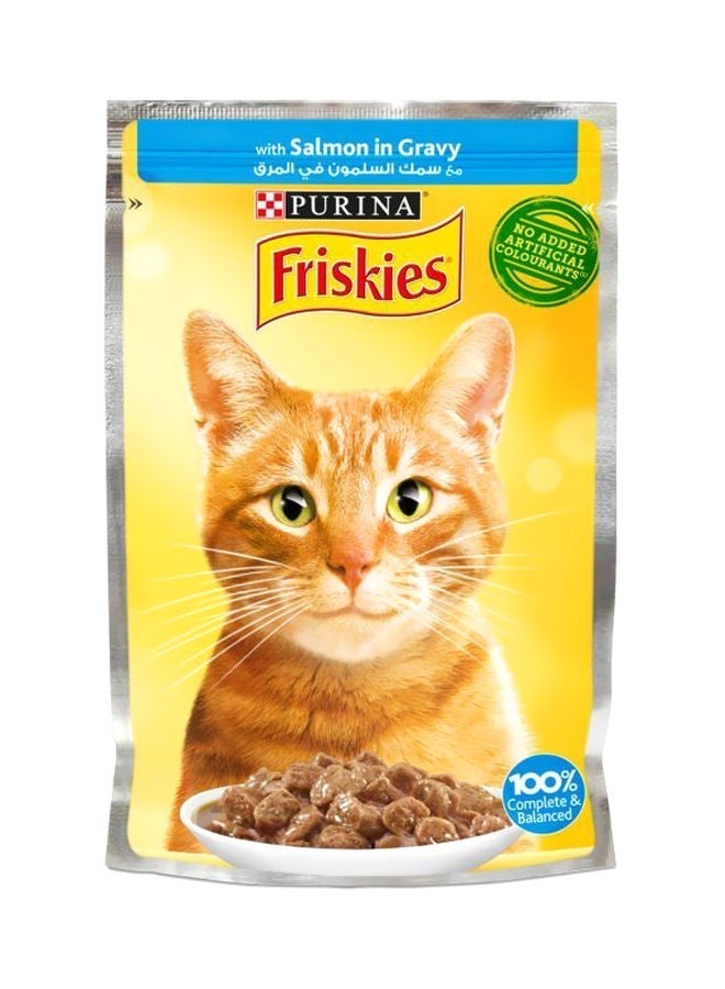 PURINA طعام رطب للقطط من فريسكيز مع قطع السلمون في صلصة، 85 جرام