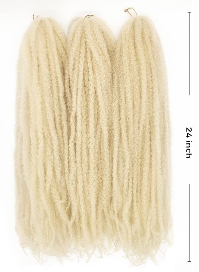 KGBFASS 24inch Blonde Marley Braiding Hair Long Kinky Curly Marley Twist Braiding Hair for Faux Locs Box Braids Crochet Hair Extension Black Women 3Pcs(613#) - Image 3