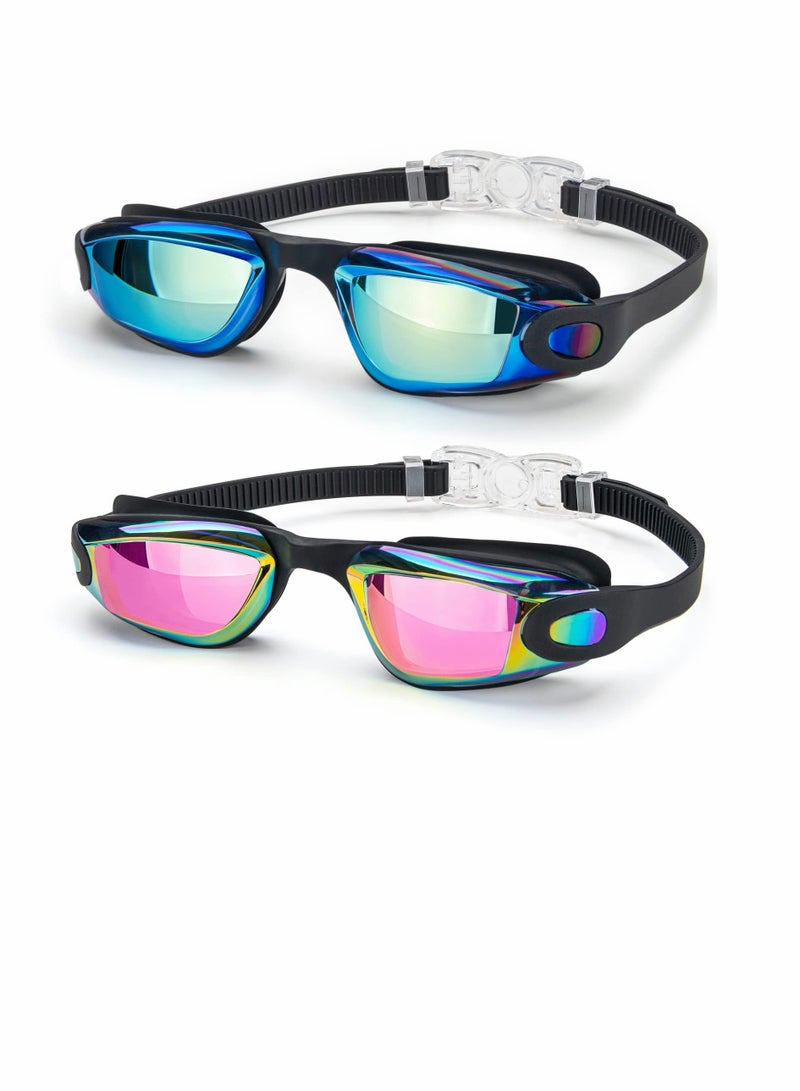 KASTWAVE Swim Goggles for Kids, 2 Pack Swimming Goggles, No leaking, Anti-Fog Waterproof Anti-UV Clear Vision Water Pool Goggles - Image 1
