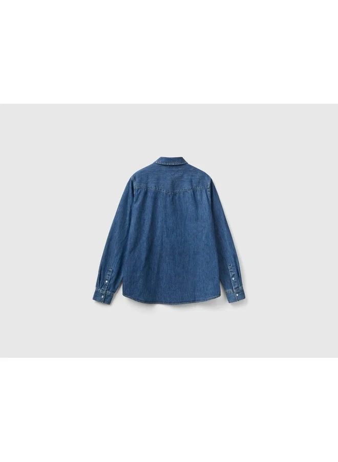 UNITED COLORS OF BENETTON Oversized 100% Cotton Shirt