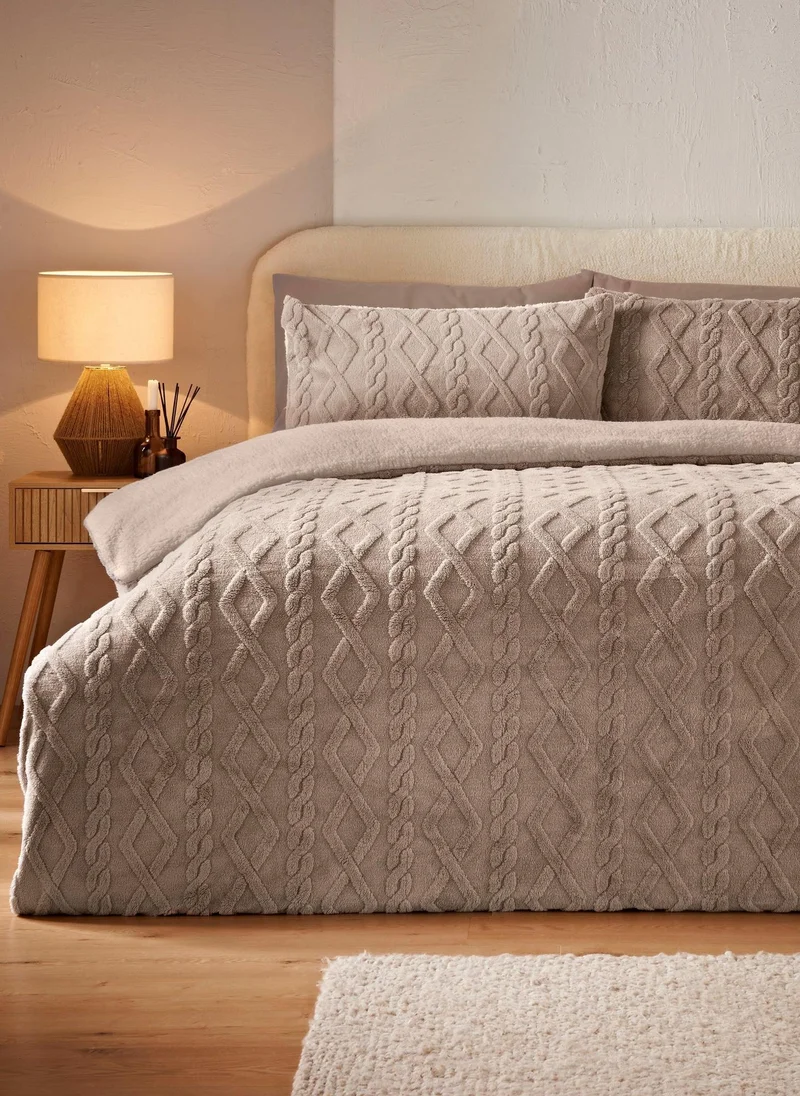 Matalan Natural Cable Knit Duvet Set