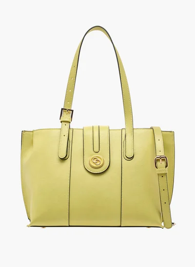 Celeste Solid Tote Bag with Double Handle and Zip Closure