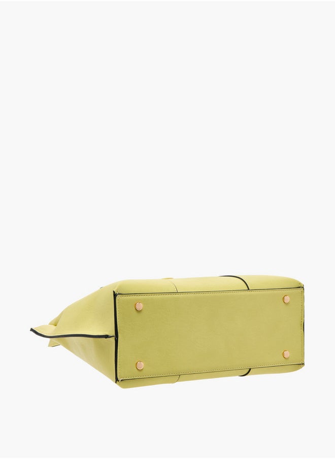 Celeste - Solid Tote Bag with Double Handle and Zip Closure - Image 1