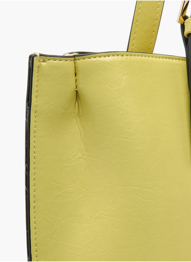 Celeste Solid Tote Bag with Double Handle and Zip Closure  - Image 5