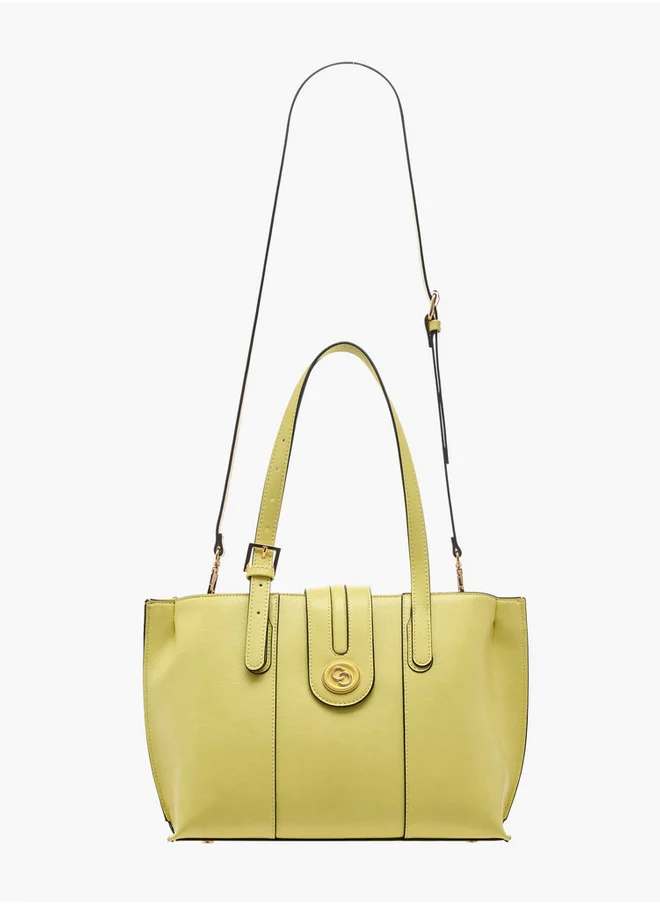 سيليست Solid Tote Bag with Double Handle and Zip Closure