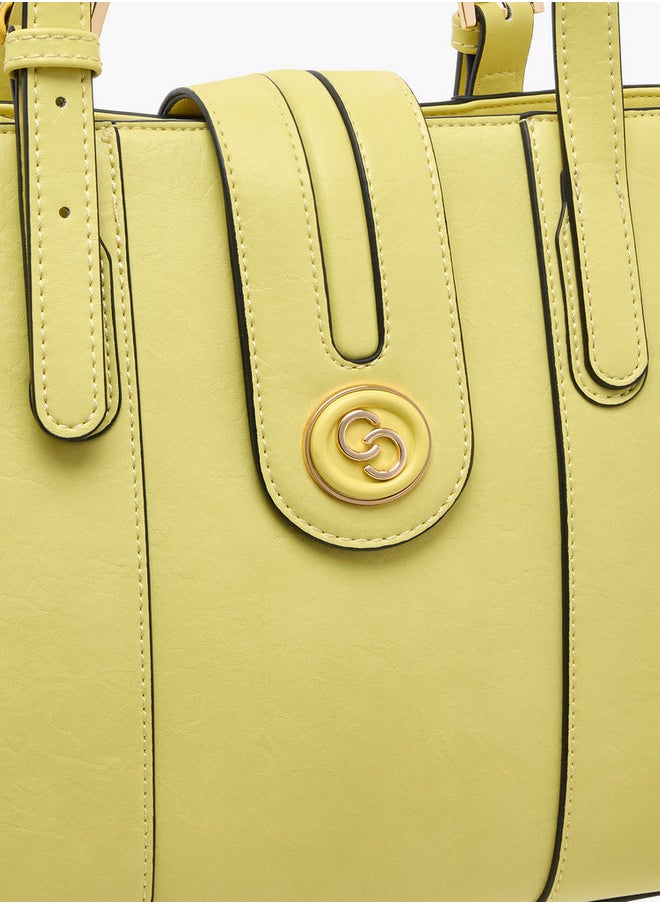 Celeste Solid Tote Bag with Double Handle and Zip Closure  - Image 4
