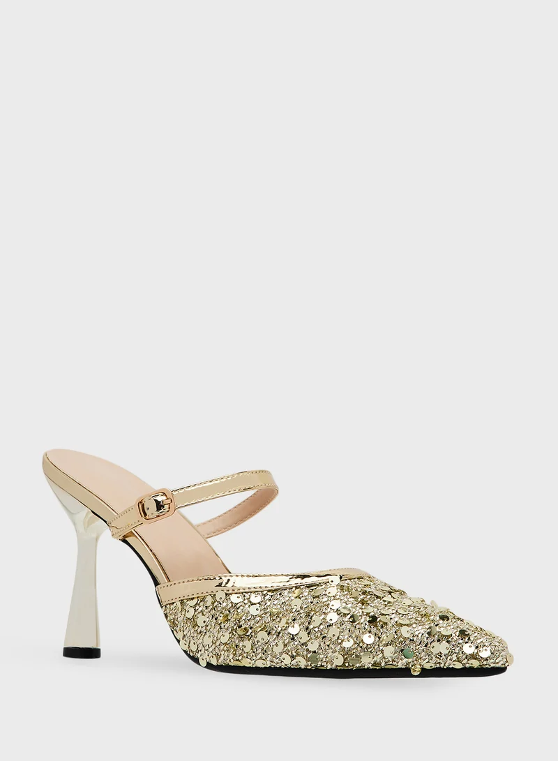 ايلا High Heeled Sequin Pump
