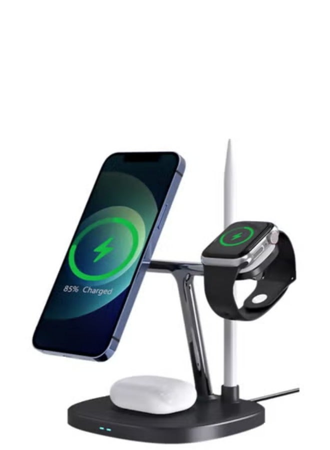 Yesido 5-in-1 Wireless Charging Station – Fast Charger Stand for Phone (10W/7.5W/5W), Earphones (2.5W), Smartwatch (2W), Stylus Pen (0.5W) – Multi-Device Dock with 15W Input, Built-in Safety Features, Desktop Organizer, Supports Simultaneous Charging - Image 1