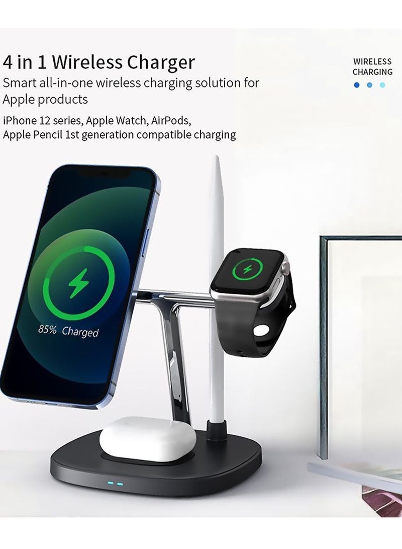 Yesido 5-in-1 Wireless Charging Station – Fast Charger Stand for Phone (10W/7.5W/5W), Earphones (2.5W), Smartwatch (2W), Stylus Pen (0.5W) – Multi-Device Dock with 15W Input, Built-in Safety Features, Desktop Organizer, Supports Simultaneous Charging - Image 4