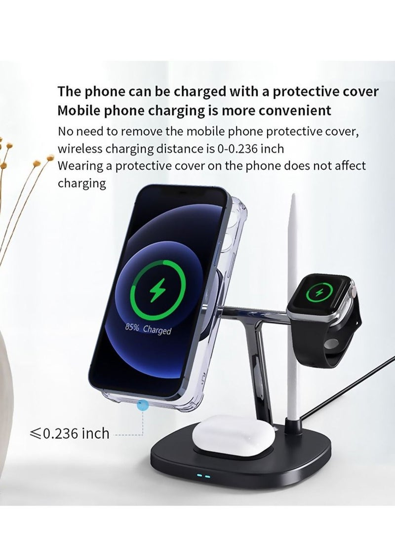 Yesido 5-in-1 Wireless Charging Station – Fast Charger Stand for Phone (10W/7.5W/5W), Earphones (2.5W), Smartwatch (2W), Stylus Pen (0.5W) – Multi-Device Dock with 15W Input, Built-in Safety Features, Desktop Organizer, Supports Simultaneous Charging - Image 5