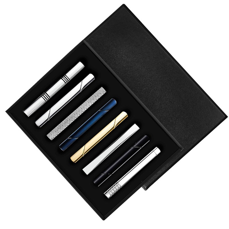 8Pcs Fashion Tie Clips Copper Necktie Clasps Business Tie Clamps for - Image 1