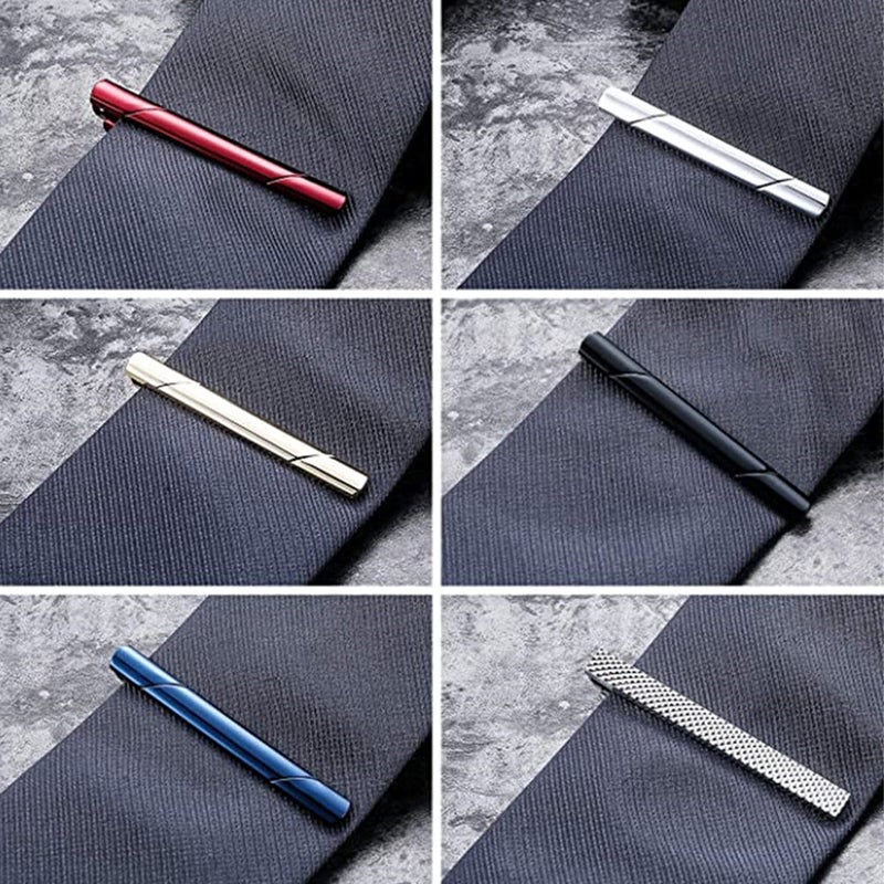 8Pcs Fashion Tie Clips Copper Necktie Clasps Business Tie Clamps for - Image 3