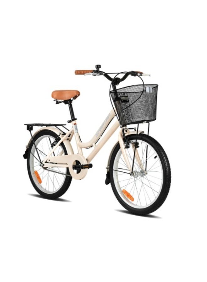 Spartan 20" Classic City Bike | White Ash Color, Single Speed, Adjustable Saddle, Front & Rear Brakes | Urban Commuter Bicycle Youth | Easy-to-Ride Commuter Bike | SP-3293 - Image 1