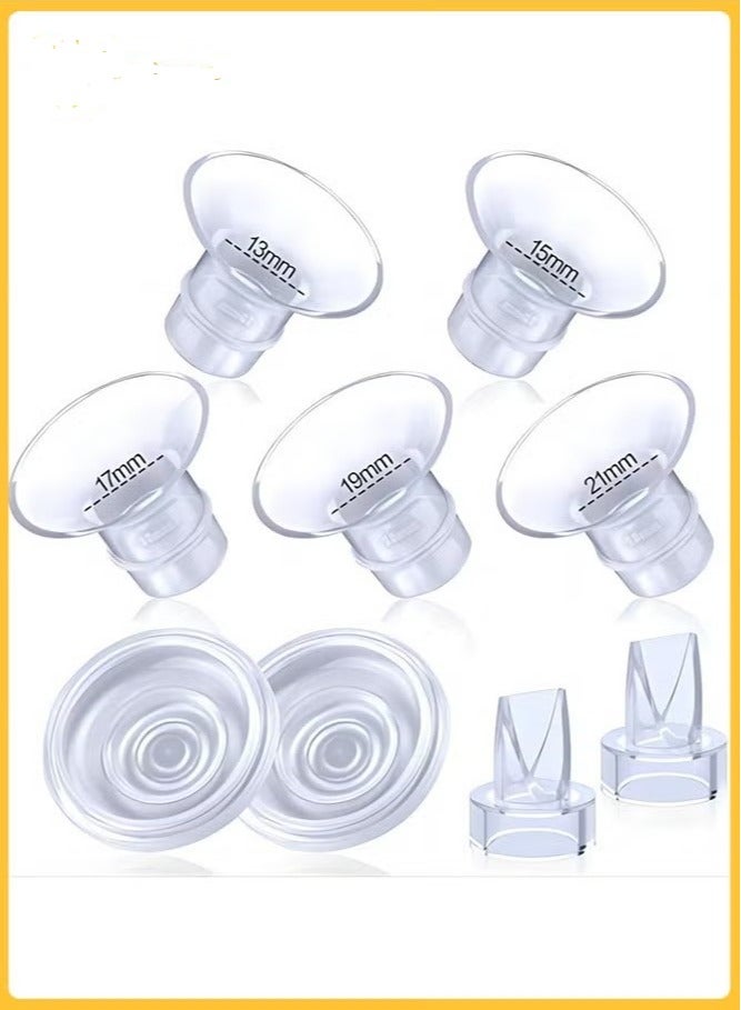 9 Pack Breast Milk Pump Inserts 13/15/17/19/21mm Compatible with Momcozy Wearable Breast Pump, for TSRETE/Spectra/Medela 24mm Shields, Include Silicone Diaphragm&Duckbill Valve - Image 1