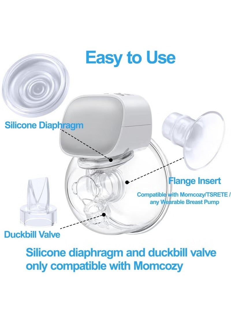 9 Pack Breast Milk Pump Inserts 13/15/17/19/21mm Compatible with Momcozy Wearable Breast Pump, for TSRETE/Spectra/Medela 24mm Shields, Include Silicone Diaphragm&Duckbill Valve - Image 2