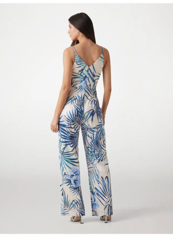 جس Palm Print Jumpsuit