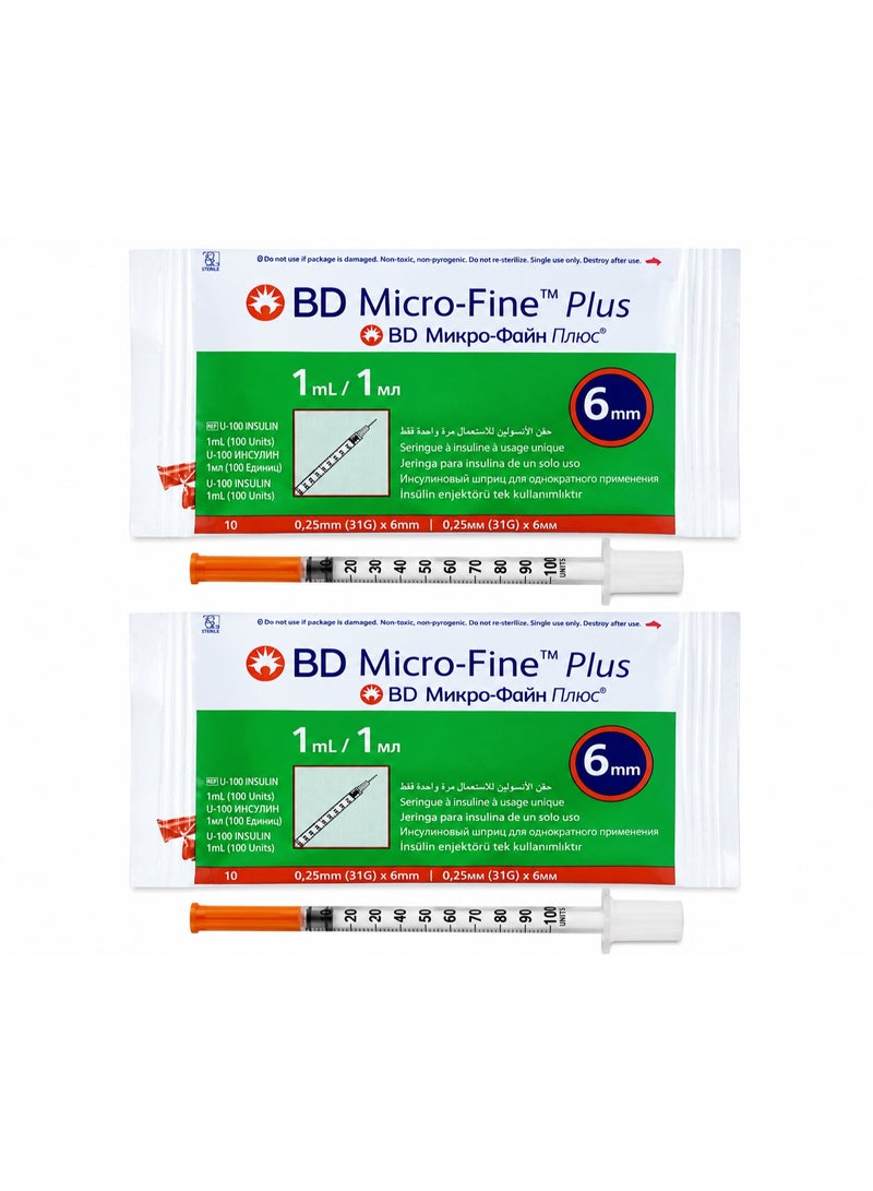 Micro-Fine Plus Insulin 1ml Syringe 31Gx6mm 20pcs