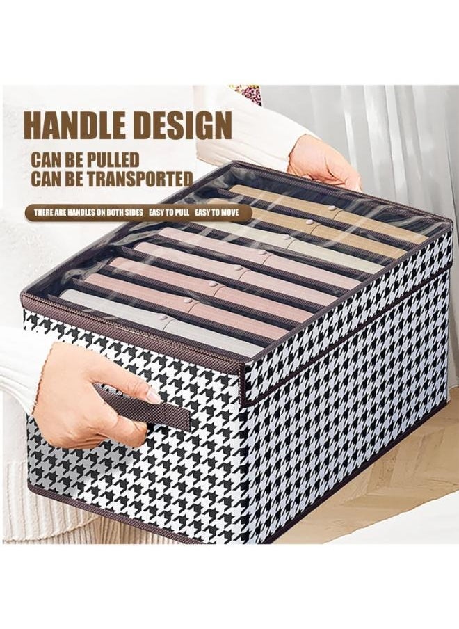 Beauenty Household Clothing Partition Storage Box Foldable Large Size for Clothes Storage Layered Storage Box with Transparent Cover Size: 44*30*20cm  - Image 3