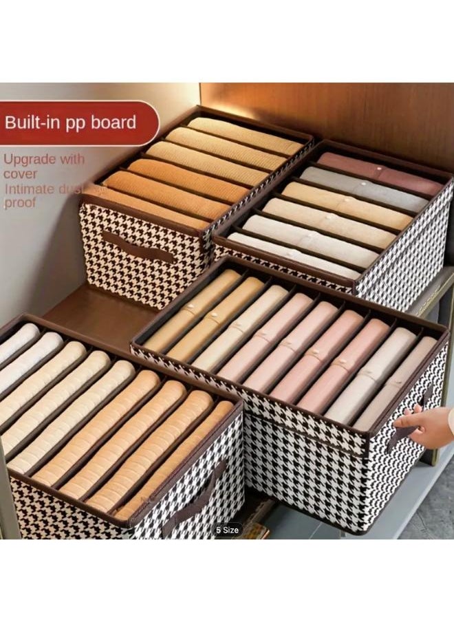 Beauenty Household Clothing Partition Storage Box Foldable Large Size for Clothes Storage Layered Storage Box with Transparent Cover Size: 44*30*20cm  - Image 4