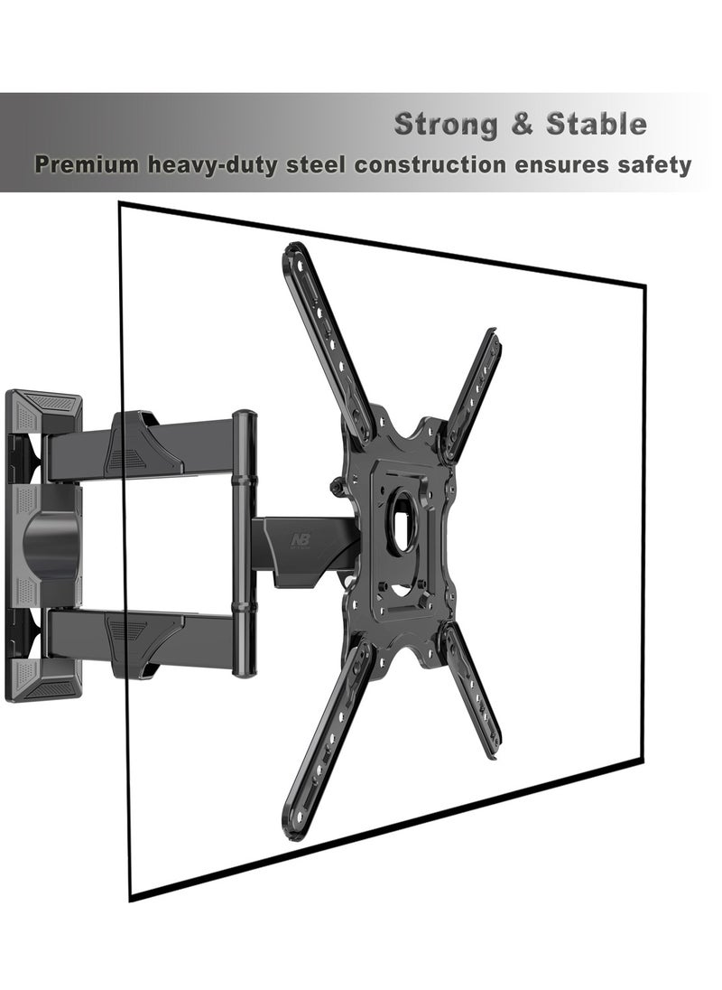 NB NORTH BAYOU TV Wall Mount, Full Motion TV Wall Bracket for Most 32-55 Inch TV/Flat Screen/LED/LCD/Monitors, Swivel Tilt TV Stand With Articulating Arms, Rotating, Max VESA 400x400mm up to 60lbs  - Image 4