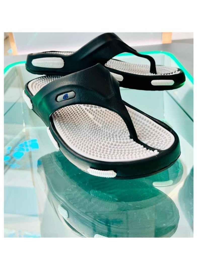 Life Balance - Foot Massage Slippers Shoes Sandals Reflexology Massager Relief  Back Pain, Relaxation Gifts for Mom Dad Grey - Image 1