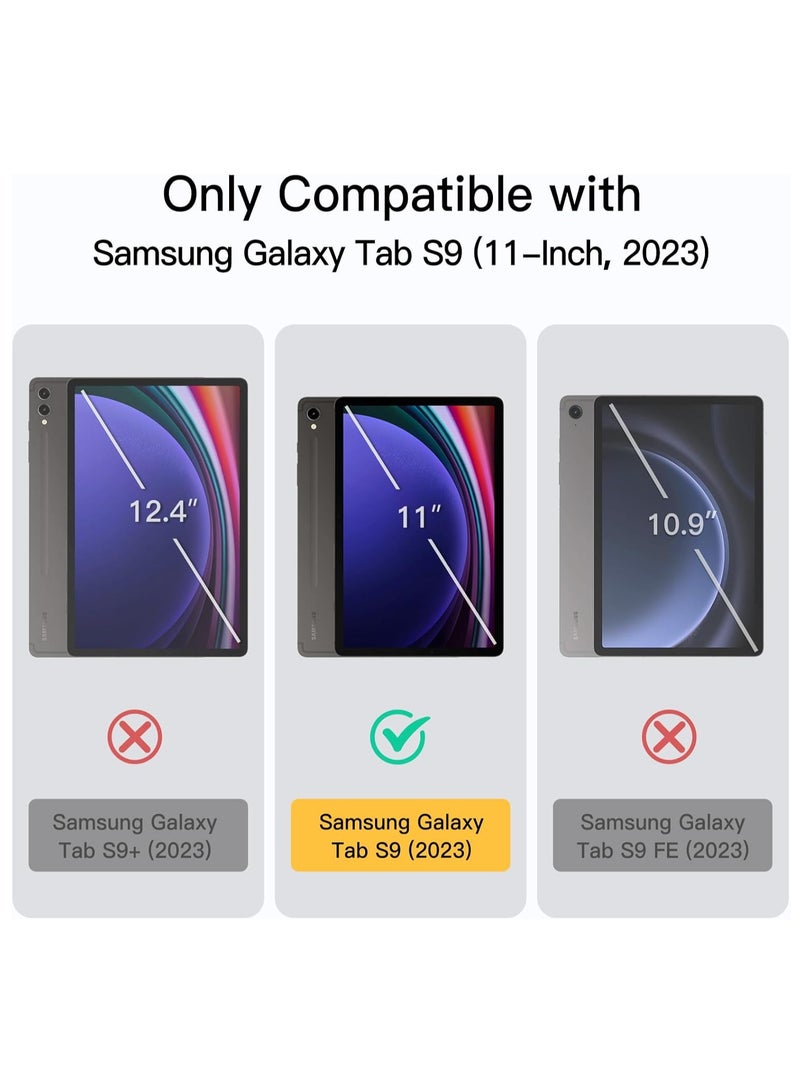 DUSALA Case for Samsung Galaxy Tab S9 11 Inch with S Pen Holder, Soft TPU Tri-Fold Stand Protective Tablet Cover, Support S Pen Charging, Auto Wake/Sleep - Image 2